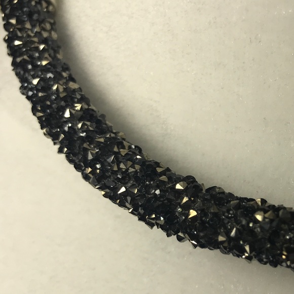 Neckless Rhinestone Chrystal Choker Dark Gray - Picture 3 of 7